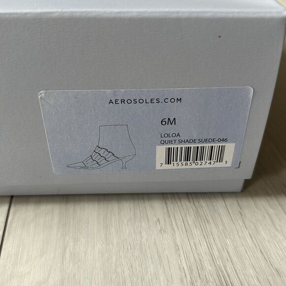 AEROSOLS Loloa Women's Kitten Heel Ankle Boot‎ in Dark Grey Genuine Suede 6M NWT - Picture 7 of 12